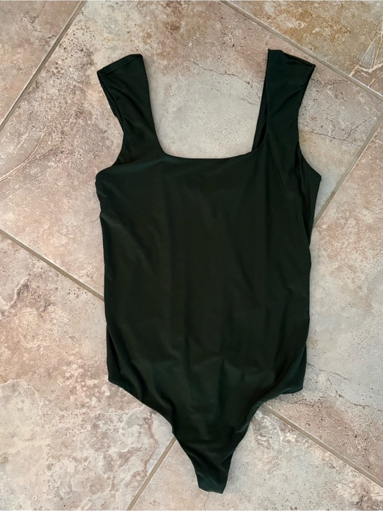 aerie Tops - Aerie Smoothez Green Square Neck Body Suit One Piece Scoop Back Medium Soft